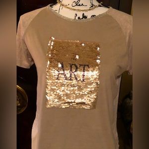 ZARA super cool metallic ART T shirt size small